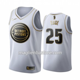 Maglia NBA Detroit Pistons Derrick Rose 25 Nike 2019-20 Bianco Golden Edition Swingman - Uomo